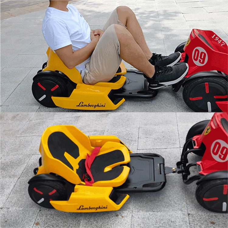 Rear Go Kart Trailer Pro Suitable For Ninebot Go Kart With Steering Wheel And Footrest Length Extendable